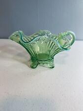 Dugan Glass Opalescent Fan Pattern Handled Dish/Bowl picture