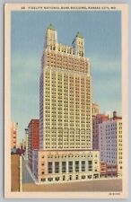 Linen~Fidelity National Bank Building Kansas City Missouri~Vintage Postcard picture