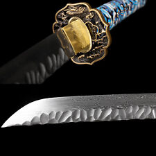 Folded Damascus Steel Sharp Japanese Samurai Sword Katana Full Tang Battle picture