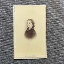 CDV Antique Photo Portrait First Lady Mrs. Lincoln in Dress Headpiece Jewelry picture