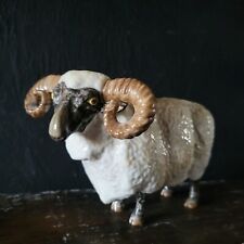 Vintage Muller Volksted Irish Dresden Ram Figure, Porcelain Daddy Sheep Figurine picture