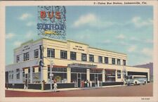 1940s Postcard Jacksonville, FL Union Bus Station Greyhound Sign Bus UNP B2711 picture