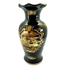 VTG Victorian Limoges P.R.C. Black & Gold Vase Hand Painted picture