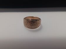 Vintage 10k Yellow Solid Gold Masonic Signet Ring picture