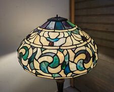 Vintage Tiffany Style Jeweled Stained Glass Lamp Shade W75 picture