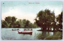 c1908 Estelline South Dakota SD Hamlin County Lake Boaters Antique Postcard picture