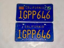 Pair of 1982 California Blue License Plates--Good Condition DMV Clear--