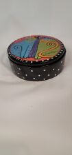 Laurel Burch Round Ceramic Colorful Cats Trinket Bowl With Lid picture