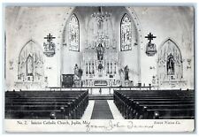 1910 No.2 Interior Catholic Church Joplin Missouri MO Simon Notion Co. Postcard picture