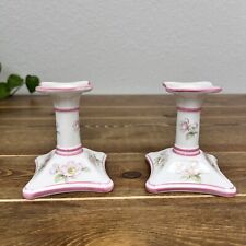COALPORT ENGLAND Fine Bone China Candle Taper Holders Set Of 2 picture