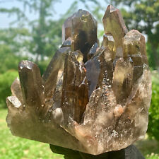 2.71LB Natural Himalayan Black Smoked Crystal Meditation Energy Crystal cluster picture