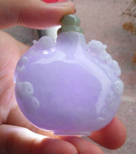 Certified Lavender 100% A Jade jadeite Display Dragon Pi Xiu Snuff Bottle 664022 picture
