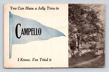 Antique Old Postcard JOLLY TIME in CAMPELLO Station Boston MA Cancel 1918 Flag picture