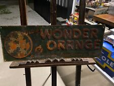 Vintage Wonder Orange 5 Cent Drink SODA COLA GAS OIL Sign 27 1/2