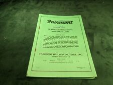 Vintage 1946 Fairmont Railway Motors Service Instructions and Parts List M19 picture
