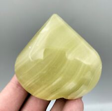119 Gm Top Quality  Hand Made Pistachio Calcite Healing Heart@ Afghanistan picture