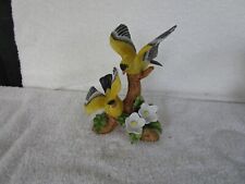 1991 Vintage Porcelain Goldfinch Birds on a Branch 6” Tall Figurine~~#07949 picture