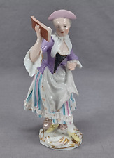 Mid 19th Century Meissen Hand Painted The Gallant Orchestra Lady Singer Figurine picture