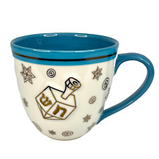 Starbucks Jewish Holiday Hanukkah Dreidel Mug 16 OZ Blue White Gilt Rare 2007 picture