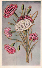 Fred Lounsbury 1907 c Floral Flower Art embossed Postcard 1908 Omaha NE PM Kirk picture