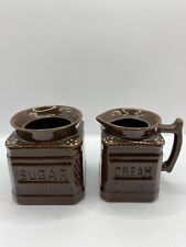 Vtg Ceramic Coffee Grinder Mill Sugar Canister 4” Creamer Canister 3” picture