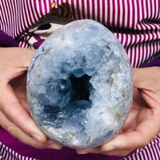 3.58LB Natural Beautiful Blue Celestite Crystal Geode Cave Mineral Specimen 238 picture