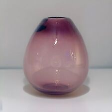 WEST ELM 5 in. Purple Decorative Glass Vase , Flower Vase , Vintage Pre Owned picture