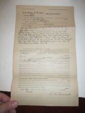 1914 STATE OF TEXAS CHATTEL MORTGAGE DOCUMENT - OFC-1 picture