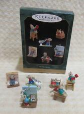 Hallmark Tiny Home Improvers Miniature Ornament Set of 6 Mice 1997 picture