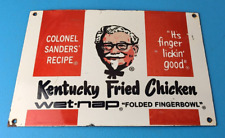 Vintage KFC Sign - Kentucky Fried Chicken Fast Food Porcelain Gas Pump Sign picture