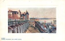Vintage Postcard Chateau Frontenac & Lower Quebec Terrace Oilette Raphael Tuck picture