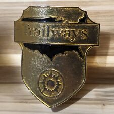Vintage Trailways Gold-Tone Bus Hat Insignia Pin Badge Rare  picture