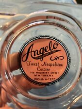 VINTAGE ANGELO OF MULBERRY ST. RESTAURANT NYC GLASS ANCHOR HOCKING ASHTRAY 1950 picture