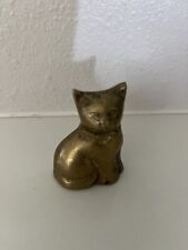 Small Solid brass cat figurine, 2 1/4” Tall picture