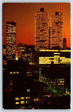 Postcard IL Chicago Night View Symbol Contemporary South State St Silhouette D6 picture