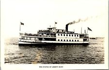 Vintage Real Photo RPPC Postcard Statue of Liberty Tour Ferry Boat 1946 picture