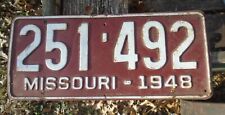 Missouri 1948 License Plate # 251-492 picture