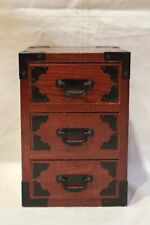 Vintage Japanese Wooden Small Tansu Chest Drawer Cabinet Box  3 drawer picture