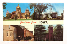 Greetings from IOWA Postcard IA 1960s Vintage picture