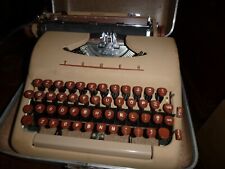 Vintage Tower President typewriter (Smith-Corona) in case chocolat keys tan case picture