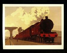Train Railroad chrome postcard Artist Signed Norman Wilkinson LMS Express NY picture
