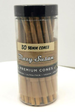 Blazy Susan 98mm Unbleached Cones Rolling Papers - 50 Pack - Pre-Rolled w/Filter picture