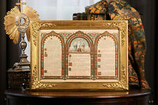 Monumental Antique French Catholic Christianity Tridentine Latin Mass Altar Card picture