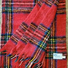 Vintage 1960s Scottish Clanwear Mohair Wool Blanket Throw Plaid 62x48 Inch picture