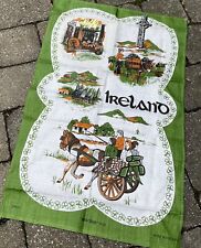 Vintage OLD MILL Irish Linen Kitchen Towel UNUSED Lucky Celtic Shamrocks picture