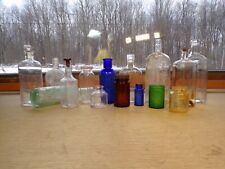 Lot 1; 14 antique, vintage old glass bottles; medicine, ink, soda, product, etc. picture