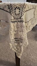 Fabulous Antique Italian Filet KnottedLace Bed Cover/Tablecloth 57