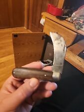 Vintage Sabre Japan 645 Hawkbill Folding Knife Wood Handle picture