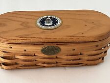 Peterboro Petite Stackable Honey Ash Storage Basket With Lid Air Force Insignia picture