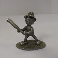Vtg Spoontiques Pewter Teddy Bear Baseball Player Figure No PP1001 - 1988 - 1.5